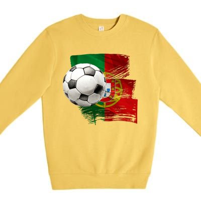 Portugal Soccer Ball Premium Crewneck Sweatshirt