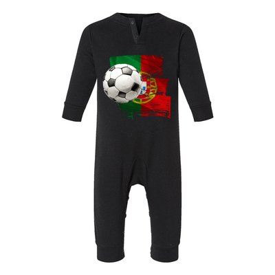 Portugal Soccer Ball Infant Fleece One Piece