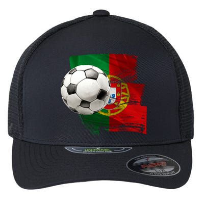 Portugal Soccer Ball Flexfit Unipanel Trucker Cap