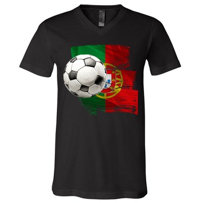 Portugal Soccer Ball V-Neck T-Shirt