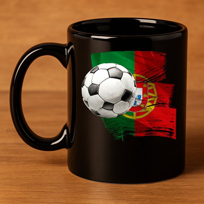 Portugal Soccer Ball 11oz C Handle Ceramic Mug