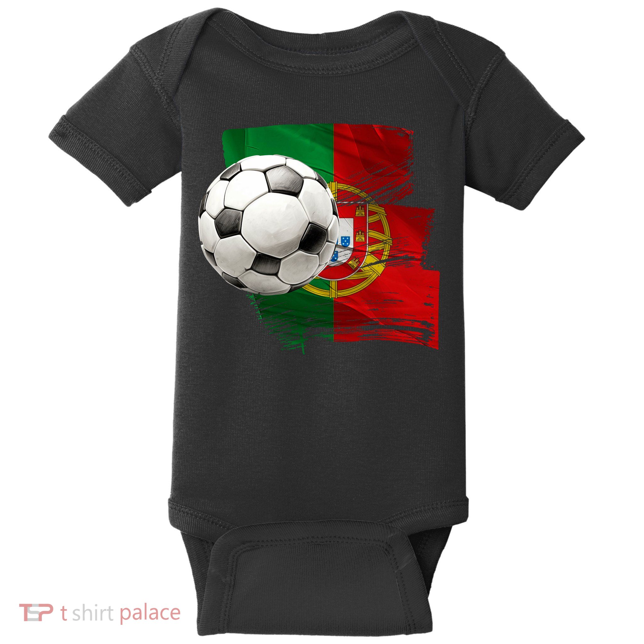 Portugal Soccer Ball Baby Bodysuit