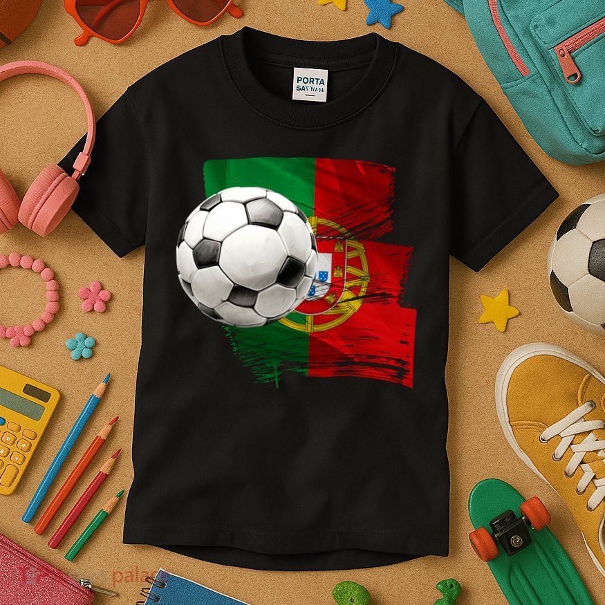 Portugal Soccer Ball Kids T-Shirt