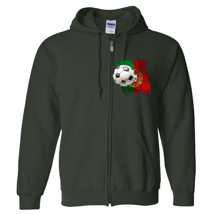 Portugal Soccer Ball Full Zip Hoodie