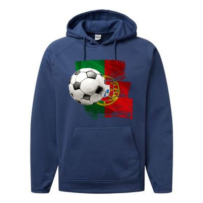 Portugal Soccer Ball Performance Fleece Hoodie