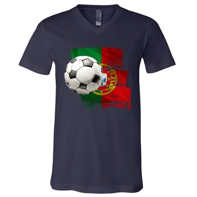 Portugal Soccer Ball V-Neck T-Shirt