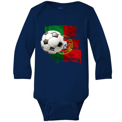 Portugal Soccer Ball Baby Long Sleeve Bodysuit