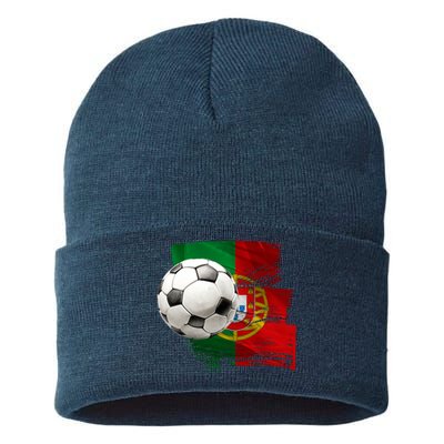 Portugal Soccer Ball Sustainable Knit Beanie