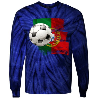 Portugal Soccer Ball Tie-Dye Long Sleeve Shirt