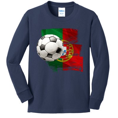 Portugal Soccer Ball Kids Long Sleeve Shirt