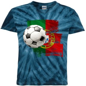 Portugal Soccer Ball Kids Tie-Dye T-Shirt