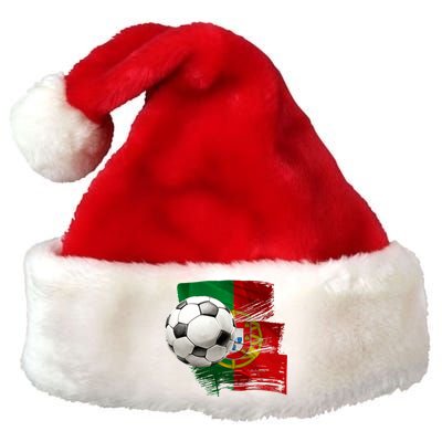 Portugal Soccer Ball Premium Christmas Santa Hat