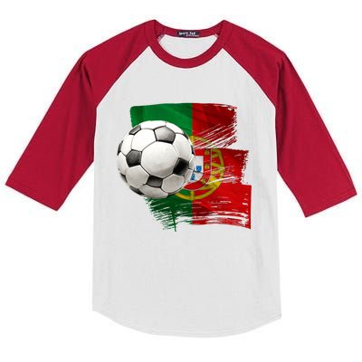 Portugal Soccer Ball Kids Colorblock Raglan Jersey