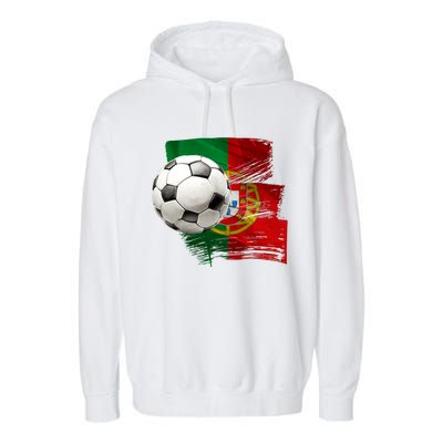 Portugal Soccer Ball Garment-Dyed Fleece Hoodie