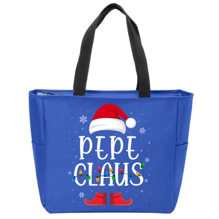 Pepe Santa Claus Hat With Xmas Light Christmas Holiday Funny Gift Zip Tote Bag