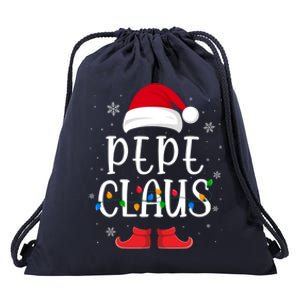 Pepe Santa Claus Hat With Xmas Light Christmas Holiday Funny Gift Drawstring Bag