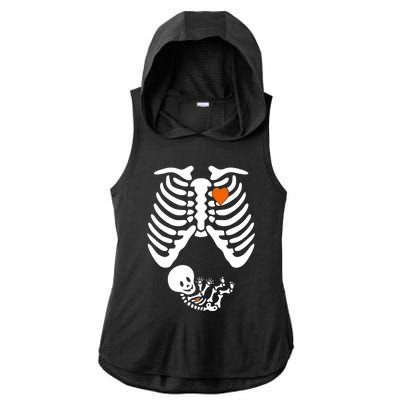 Pregnant Skeleton Costume Halloween Pregnancy Gift Ladies PosiCharge Tri-Blend Wicking Draft Hoodie Tank