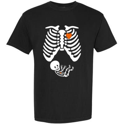 Pregnant Skeleton Costume Halloween Pregnancy Gift Garment-Dyed Heavyweight T-Shirt