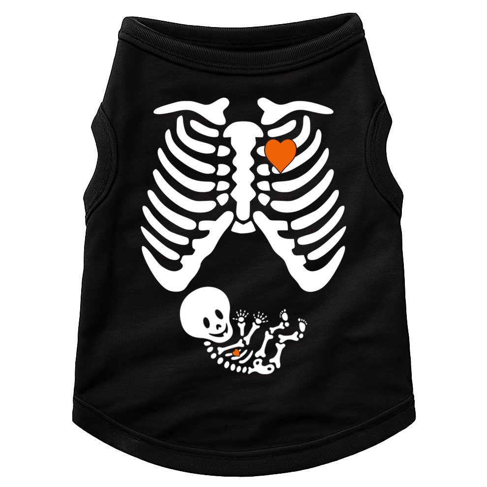 Pregnant Skeleton Costume Halloween Pregnancy Gift Doggie Tank