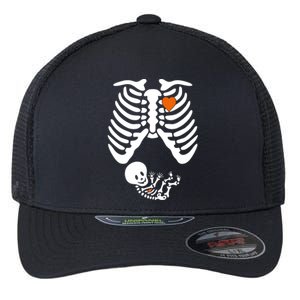 Pregnant Skeleton Costume Halloween Pregnancy Gift Flexfit Unipanel Trucker Cap