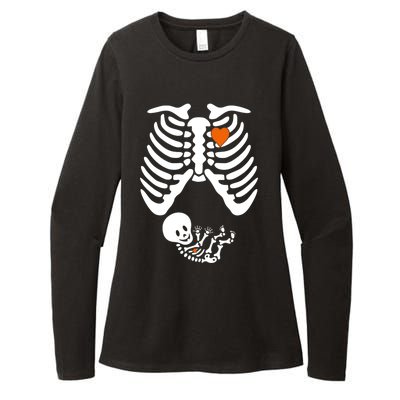 Pregnant Skeleton Costume Halloween Pregnancy Gift Womens CVC Long Sleeve Shirt