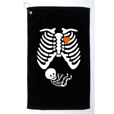 Pregnant Skeleton Costume Halloween Pregnancy Gift Platinum Collection Golf Towel