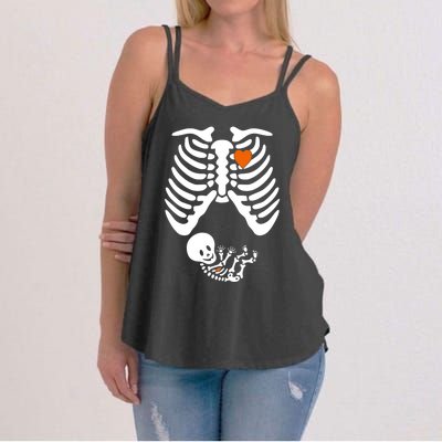 Pregnant Skeleton Costume Halloween Pregnancy Gift Women's Strappy Tank