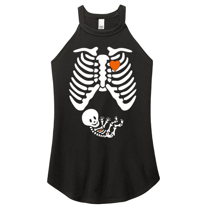 Pregnant Skeleton Costume Halloween Pregnancy Gift Women's Perfect Tri Rocker Tank