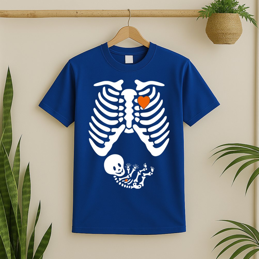 Pregnant Skeleton Costume Halloween Pregnancy Gift T-Shirt