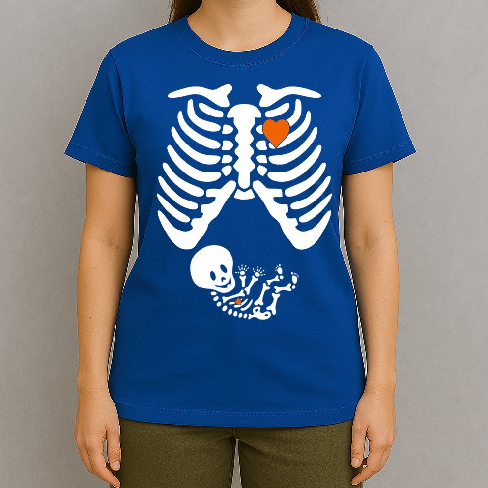 Pregnant Skeleton Costume Halloween Pregnancy Gift T-Shirt