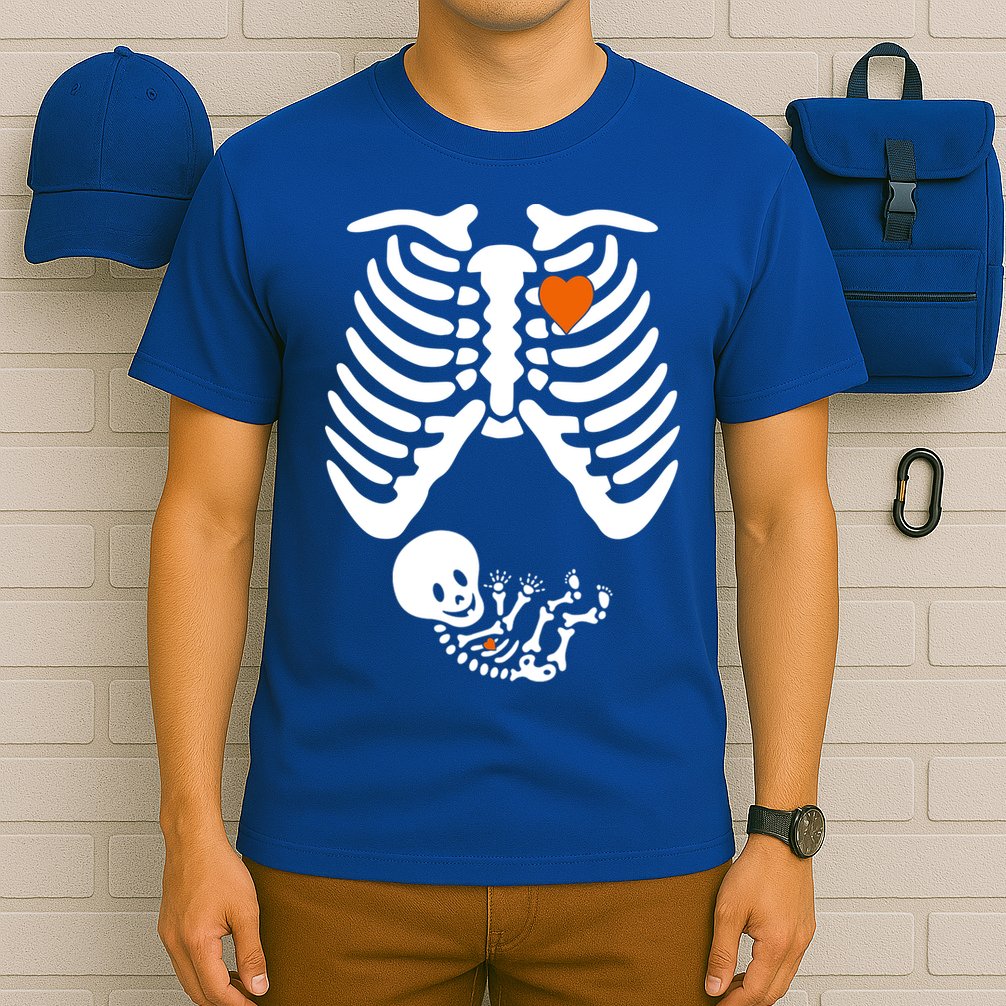Pregnant Skeleton Costume Halloween Pregnancy Gift T-Shirt