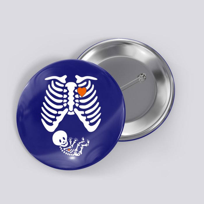 Pregnant Skeleton Costume Halloween Pregnancy Gift Button