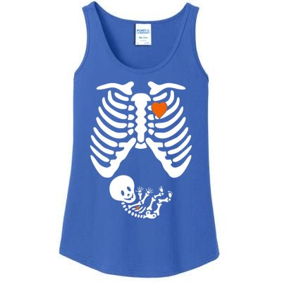 Pregnant Skeleton Costume Halloween Pregnancy Gift Ladies Essential Tank