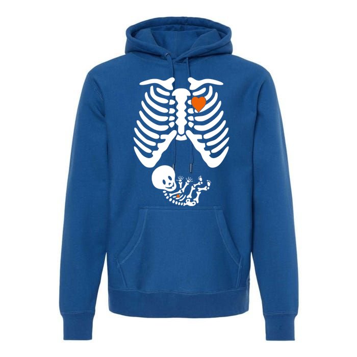 Pregnant Skeleton Costume Halloween Pregnancy Gift Premium Hoodie