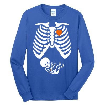 Pregnant Skeleton Costume Halloween Pregnancy Gift Tall Long Sleeve T-Shirt