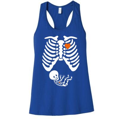 Pregnant Skeleton Costume Halloween Pregnancy Gift Women's Racerback Tank