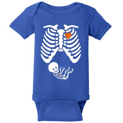 Pregnant Skeleton Costume Halloween Pregnancy Gift Baby Bodysuit