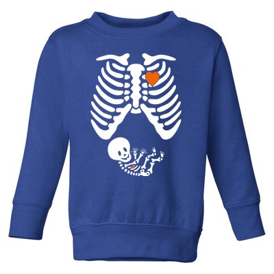 Pregnant Skeleton Costume Halloween Pregnancy Gift Toddler Sweatshirt