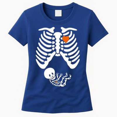 Pregnant Skeleton Costume Halloween Pregnancy Gift Womens T-Shirt