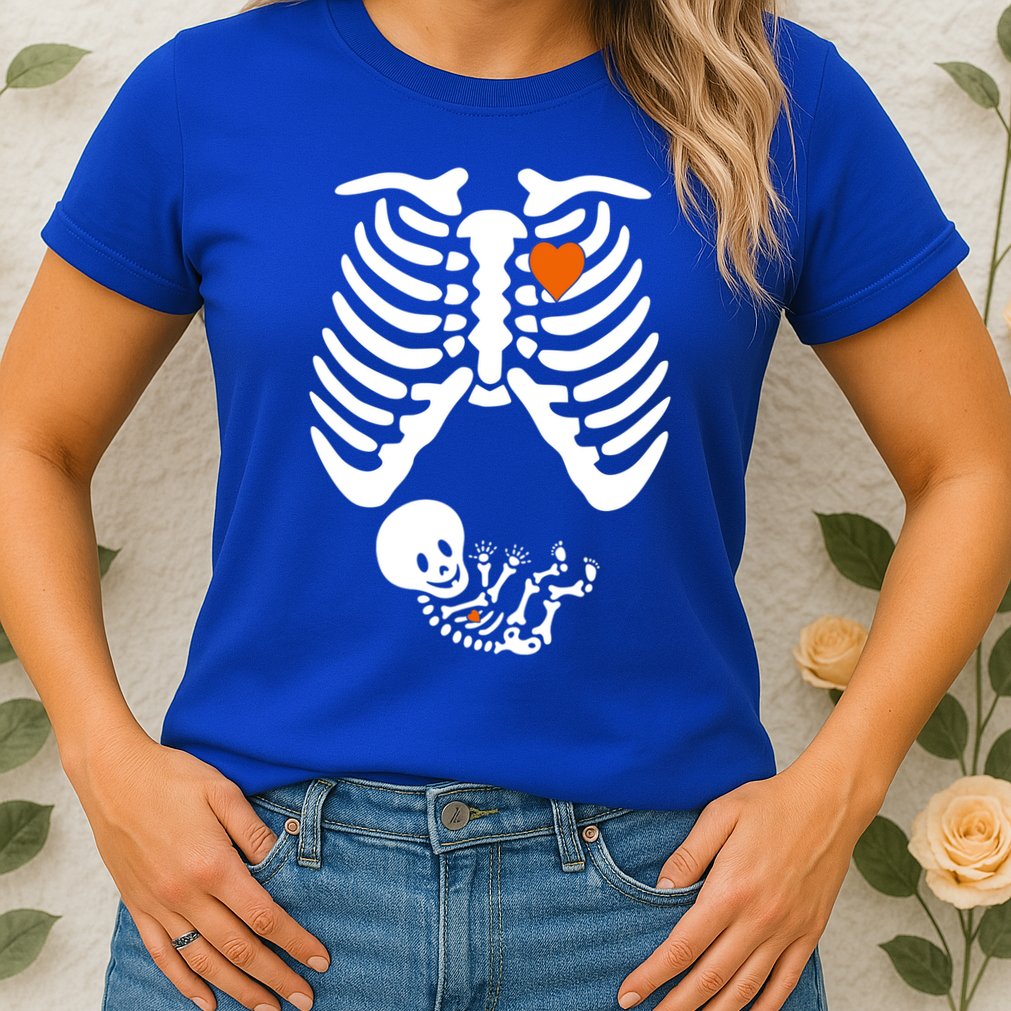 Pregnant Skeleton Costume Halloween Pregnancy Gift Womens T-Shirt