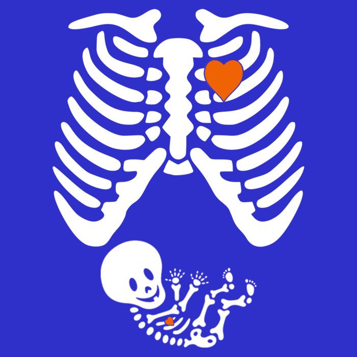 Pregnant Skeleton Costume Halloween Pregnancy Gift Womens T-Shirt
