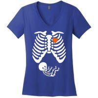 Pregnant Skeleton Costume Halloween Pregnancy Gift Women's V-Neck T-Shirt