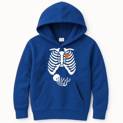 Pregnant Skeleton Costume Halloween Pregnancy Gift Kids Hoodie
