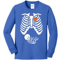 Pregnant Skeleton Costume Halloween Pregnancy Gift Kids Long Sleeve Shirt