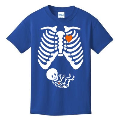 Pregnant Skeleton Costume Halloween Pregnancy Gift Kids T-Shirt