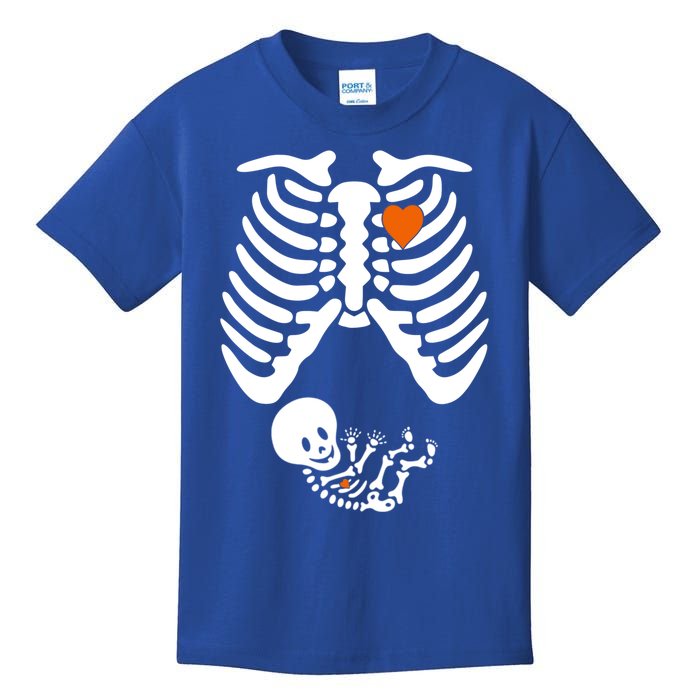 Pregnant Skeleton Costume Halloween Pregnancy Gift Kids T-Shirt