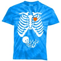 Pregnant Skeleton Costume Halloween Pregnancy Gift Kids Tie-Dye T-Shirt