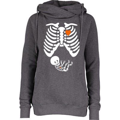 Pregnant Skeleton Costume Halloween Pregnancy Gift Womens Funnel Neck Pullover Hood