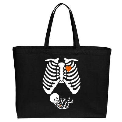 Pregnant Skeleton Costume Halloween Pregnancy Gift Cotton Canvas Jumbo Tote