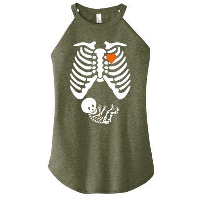 Pregnant Skeleton Costume Halloween Pregnancy Gift Women's Perfect Tri Rocker Tank